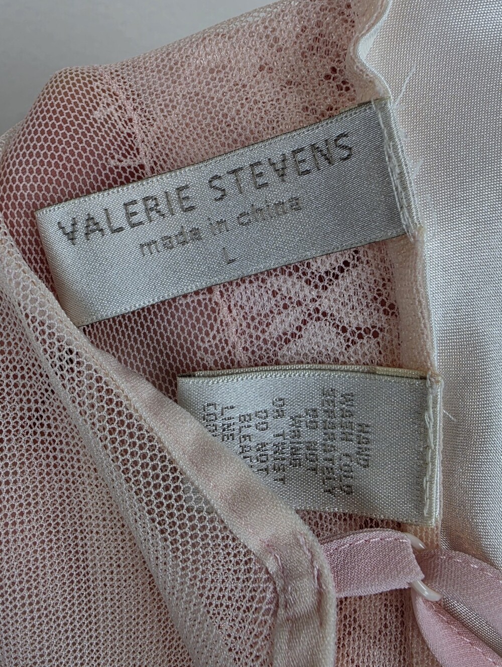 VTG Valerie Stevens Slip Dress Sz L Sheer Lace Nightgown Fairy Ethereal Feminine - Picture 9 of 10